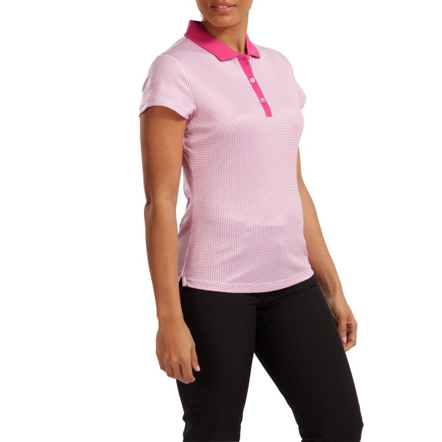 Footjoy Women's Lisle Sleeveless Shirt with Neck Trim Rose