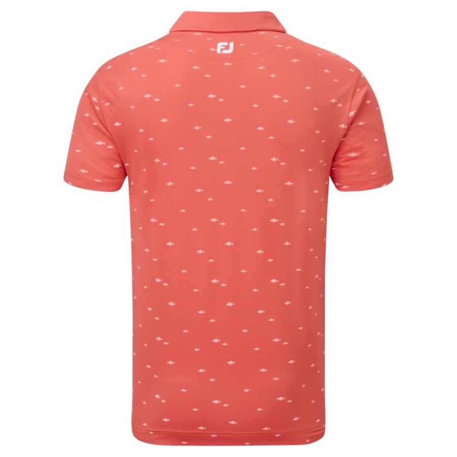 Footjoy School of Fish Print Lisle Orange