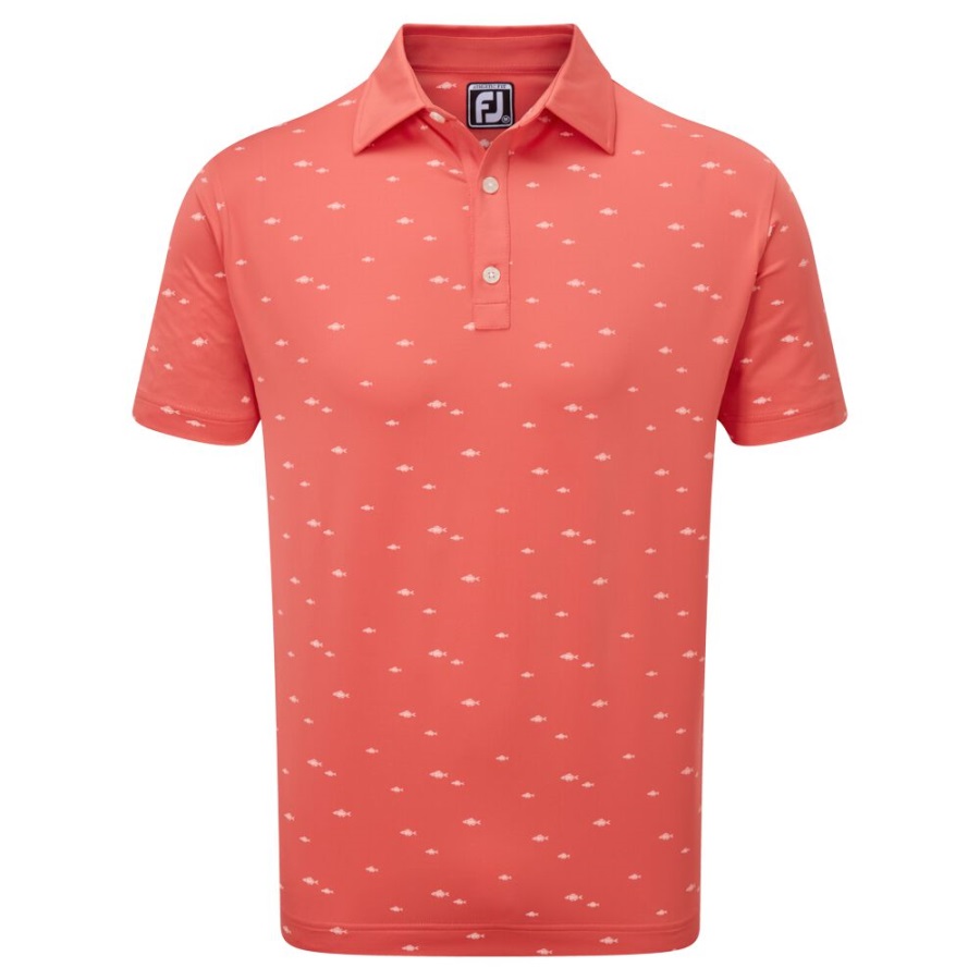 School of Fish Print Lisle Orange Footjoy