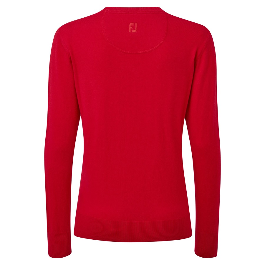 Wool Blend V-Neck Pullover Footjoy Red