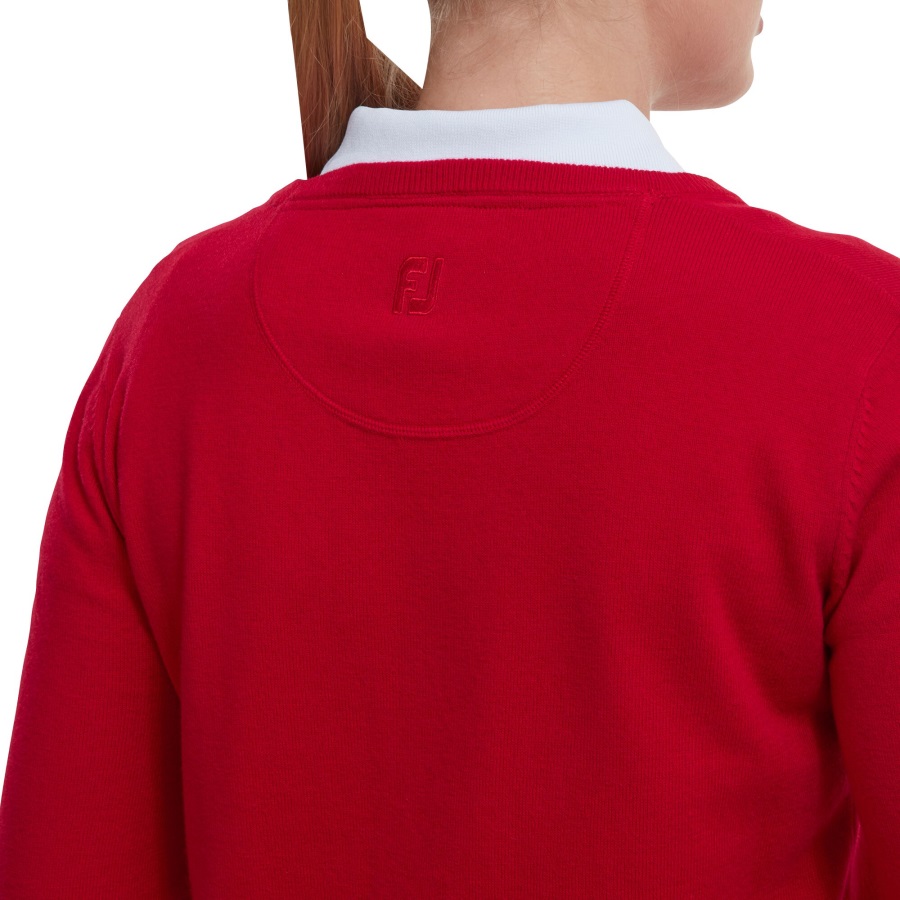 Wool Blend V-Neck Pullover Footjoy Red