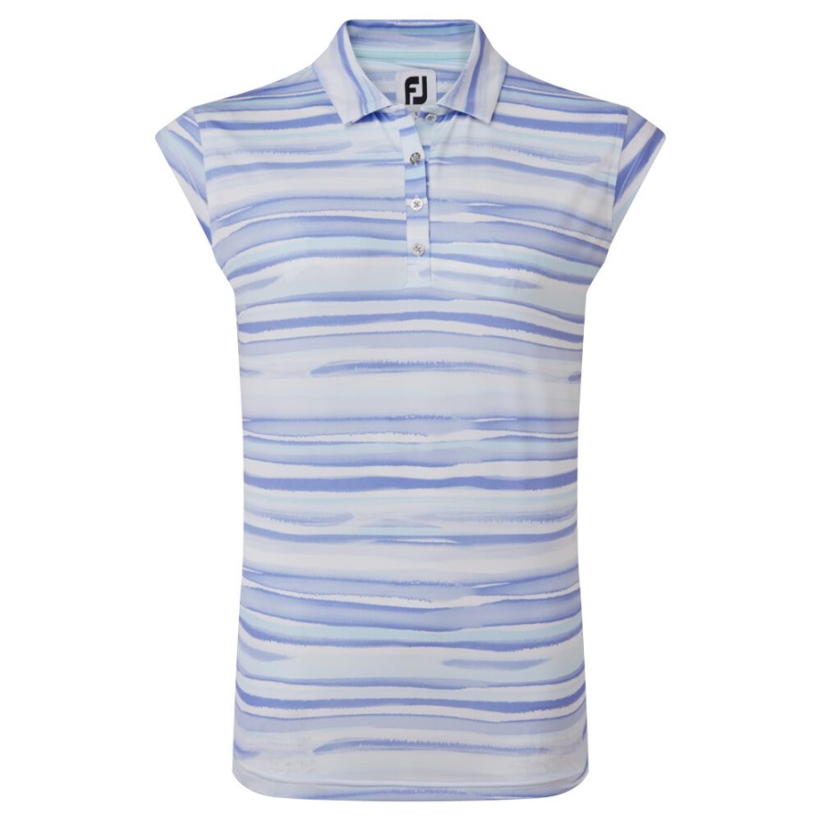 Footjoy Cap Sleeve Watercolour Print Lisle Violet