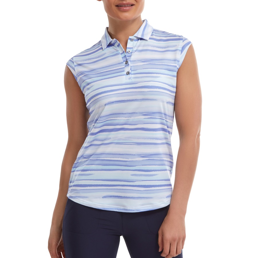 Footjoy Cap Sleeve Watercolour Print Lisle Violet