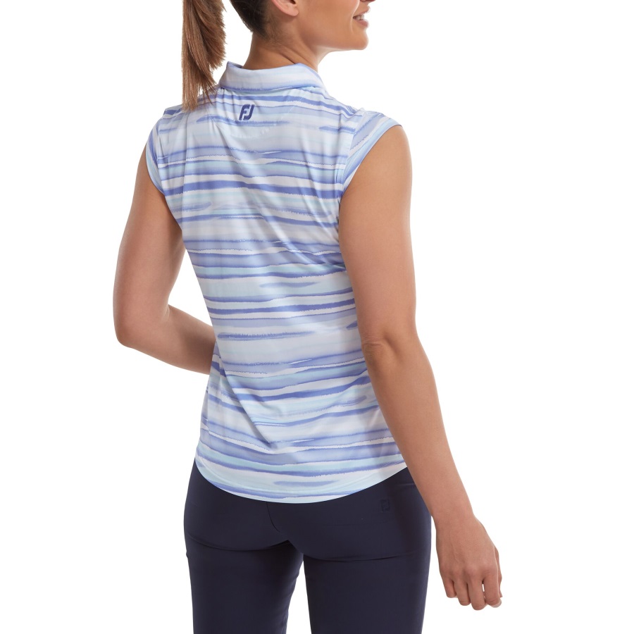 Footjoy Cap Sleeve Watercolour Print Lisle Violet