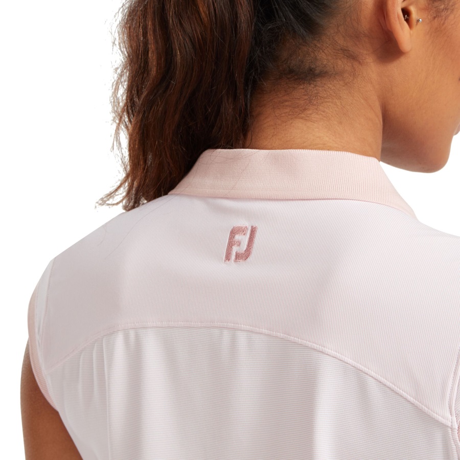 Blush Pink-White Women's End on End Striped Lisle Footjoy