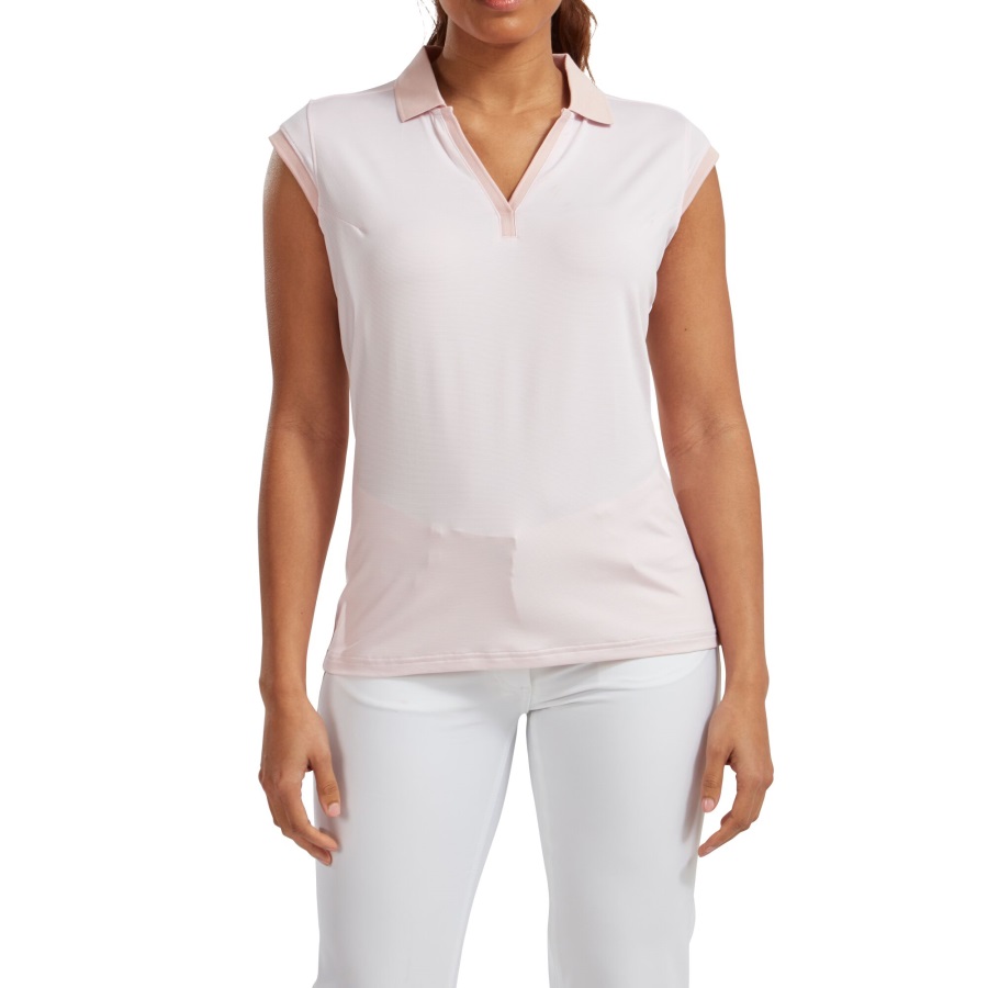 Footjoy Women's End on End Striped Lisle Blush Pink-White