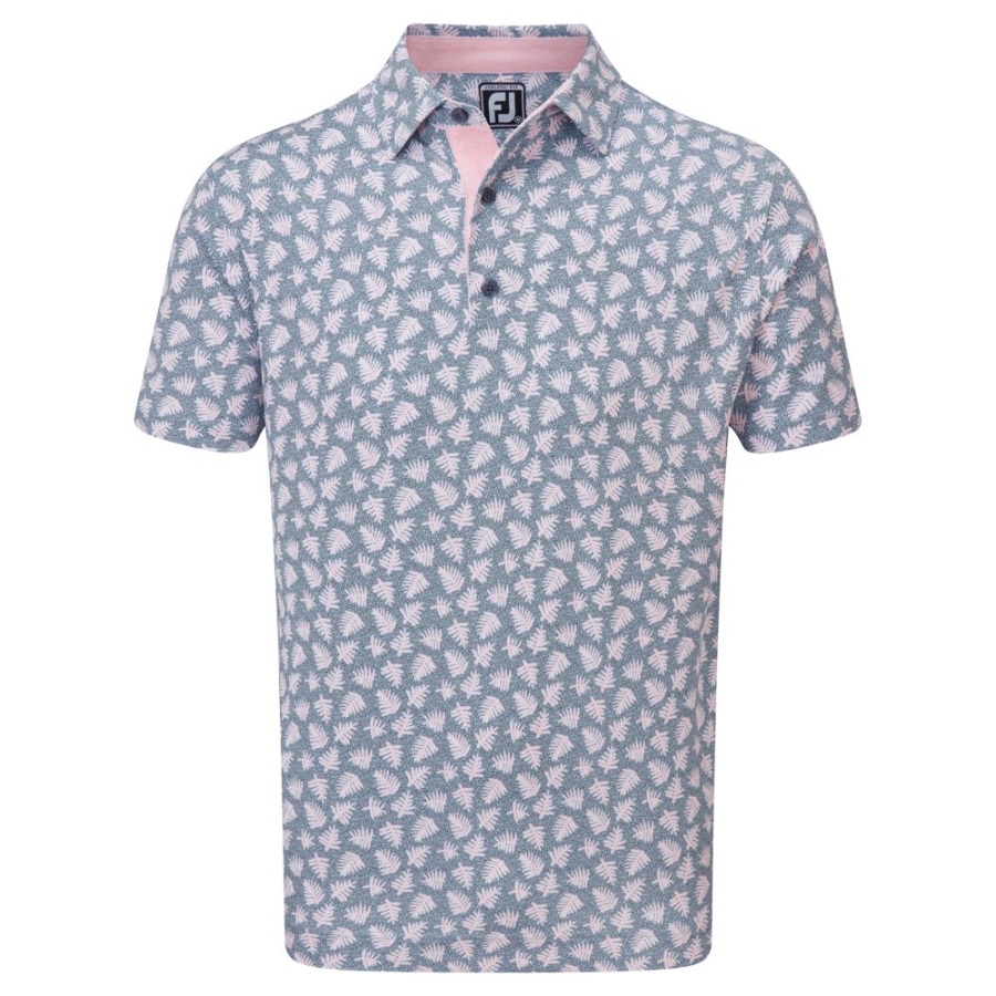 Grey-Pink Footjoy Shadow Palm Print Pique