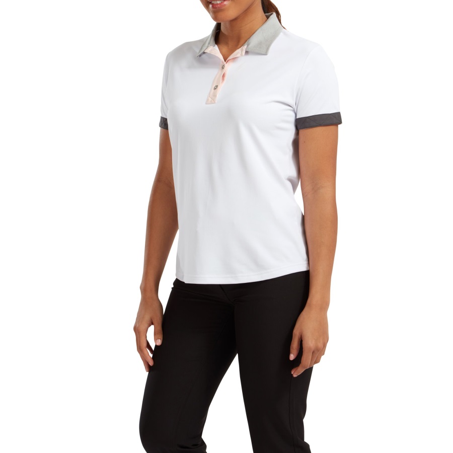 Footjoy Women's Blocked Pique White