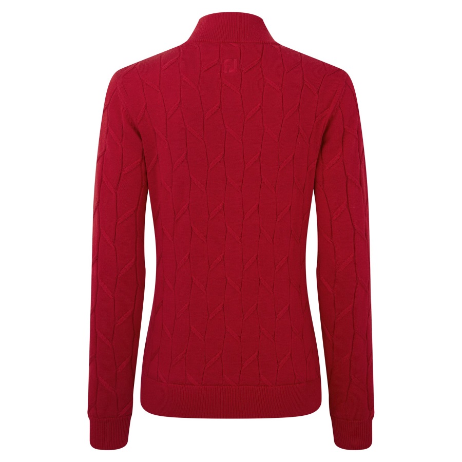 Footjoy Red Women's Full-Zip Lined Pullover