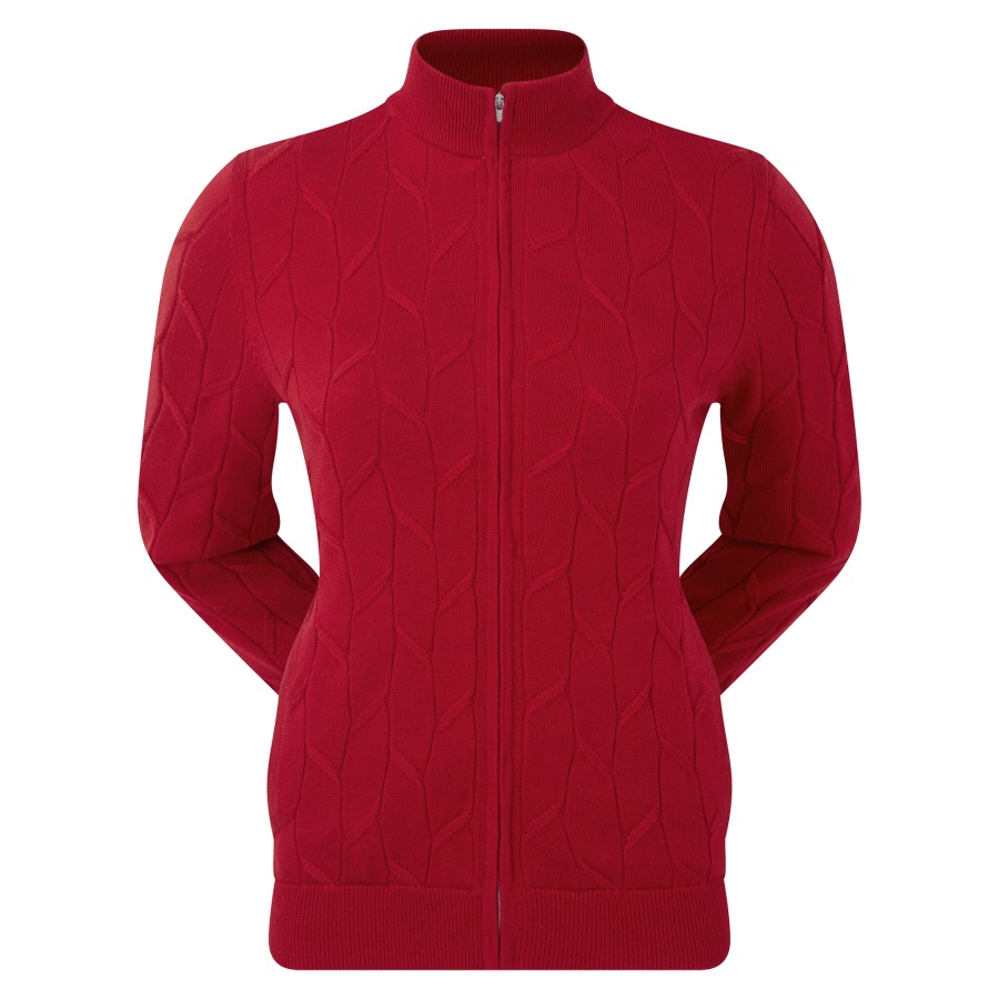 Red Footjoy Women's Full-Zip Lined Pullover