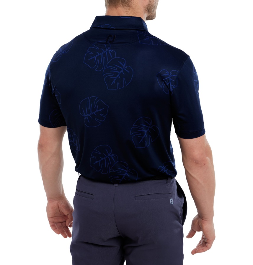 Footjoy Jungle Leaf Pique Navy Tonal