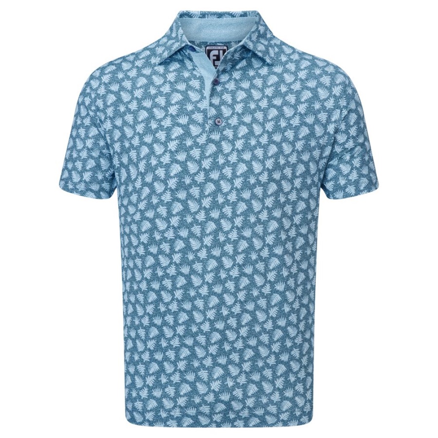 Blue-Dusk Blue Shadow Palm Print Pique Footjoy