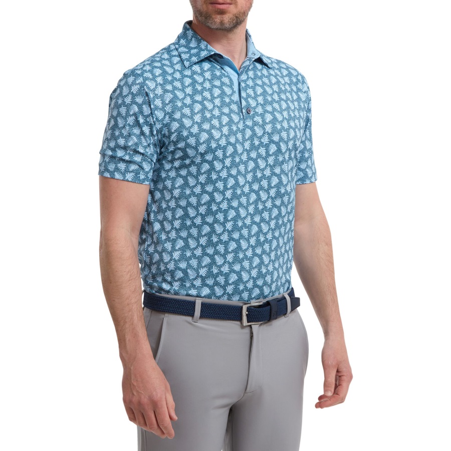 Blue-Dusk Blue Shadow Palm Print Pique Footjoy