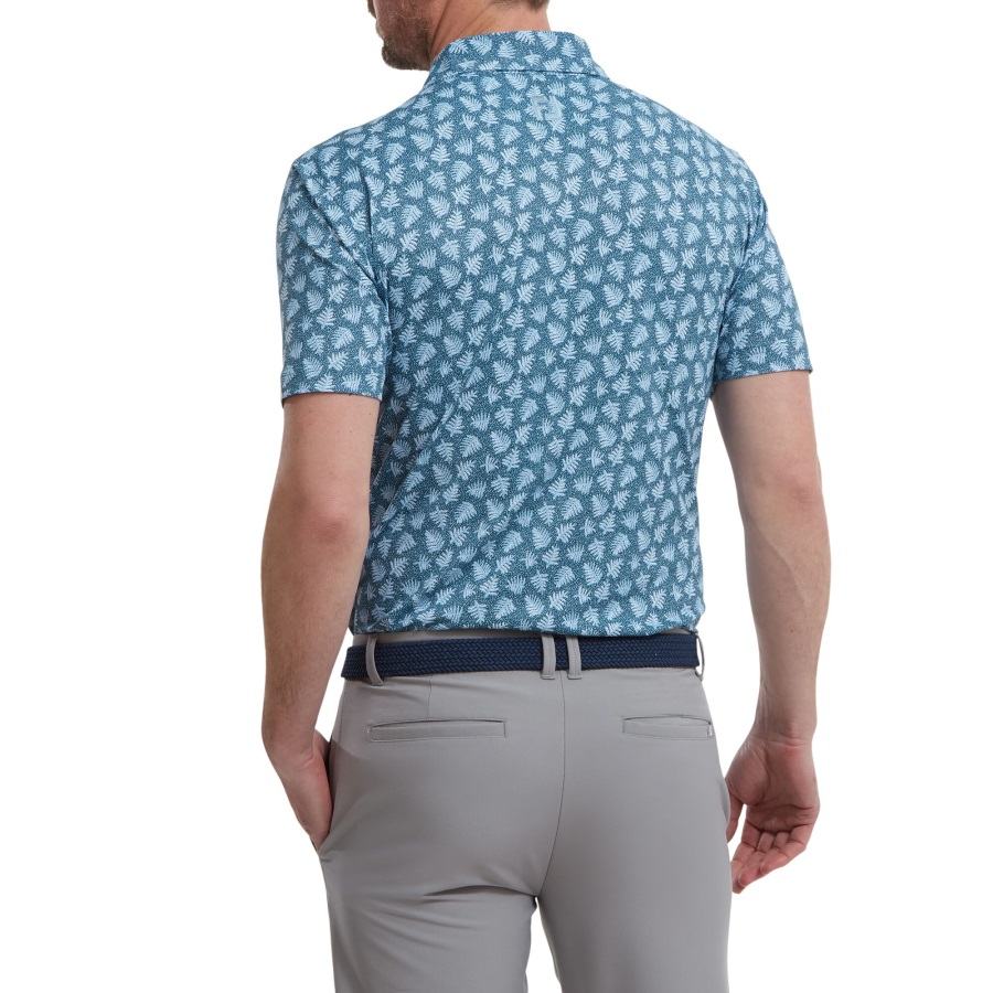 Blue-Dusk Blue Shadow Palm Print Pique Footjoy
