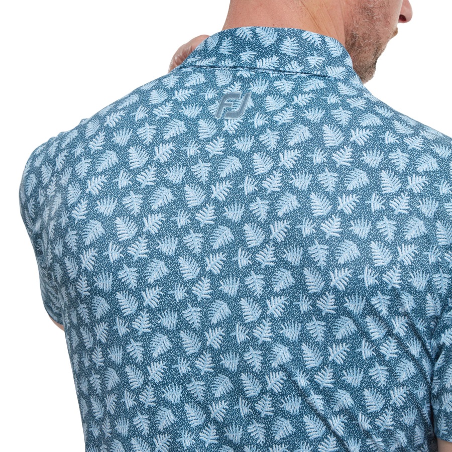 Blue-Dusk Blue Shadow Palm Print Pique Footjoy
