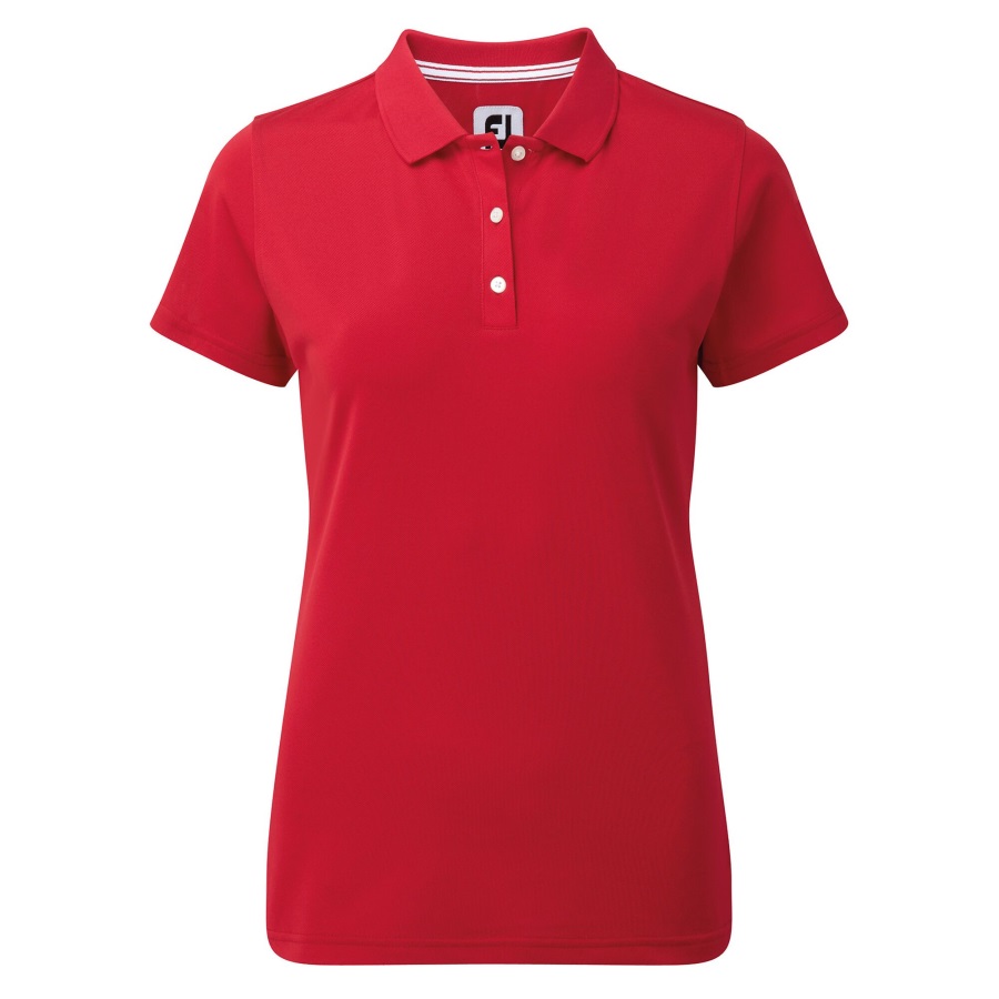 Footjoy Red Stretch Pique Solid Women