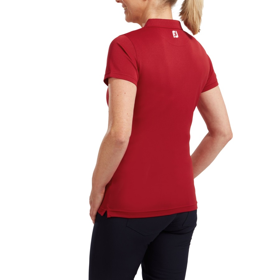 Footjoy Red Stretch Pique Solid Women