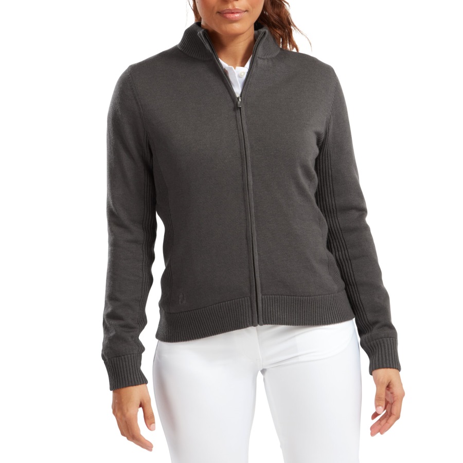 Charcoal Full-Zip Lined Pullover Women Footjoy