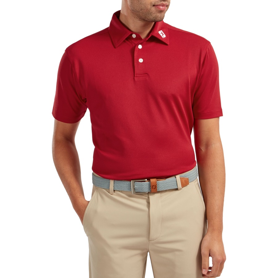 Footjoy Stretch Pique Solid Red