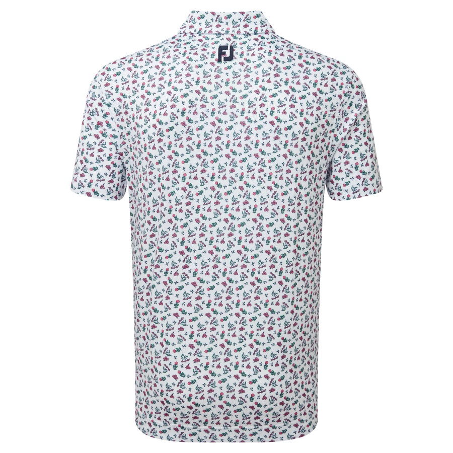 Footjoy White-Watermelon-Sea Green Mini Floral Lisle