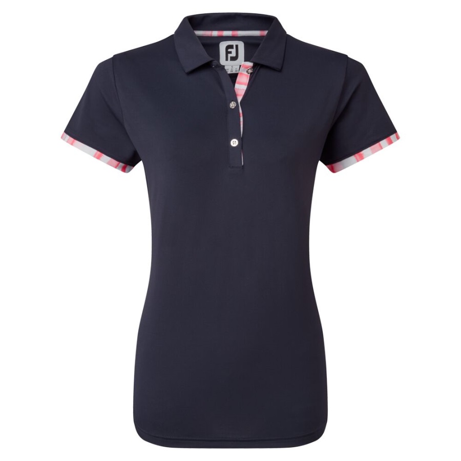 Watercolour Trim Pique Footjoy Navy