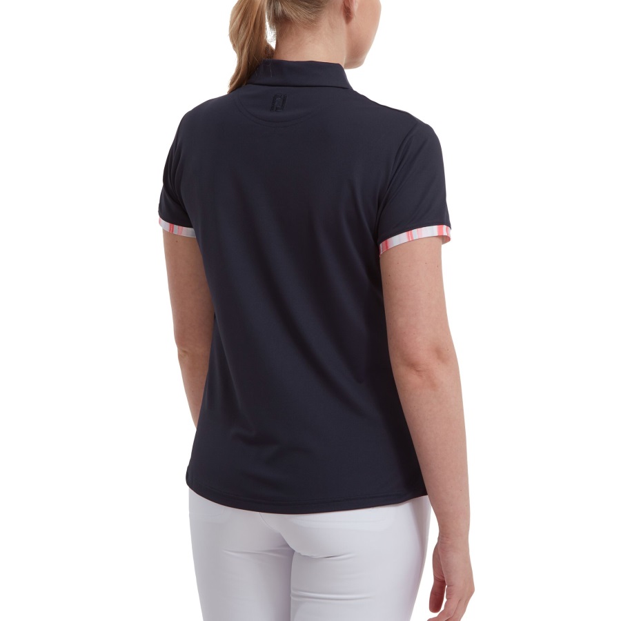Watercolour Trim Pique Footjoy Navy