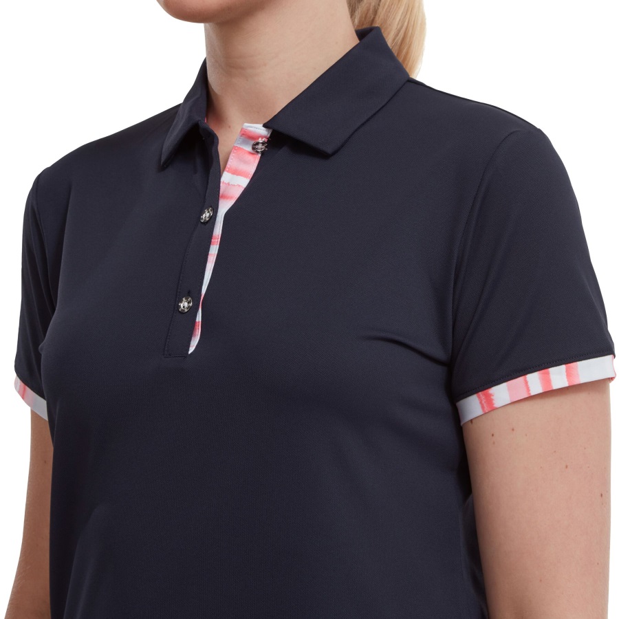 Watercolour Trim Pique Footjoy Navy