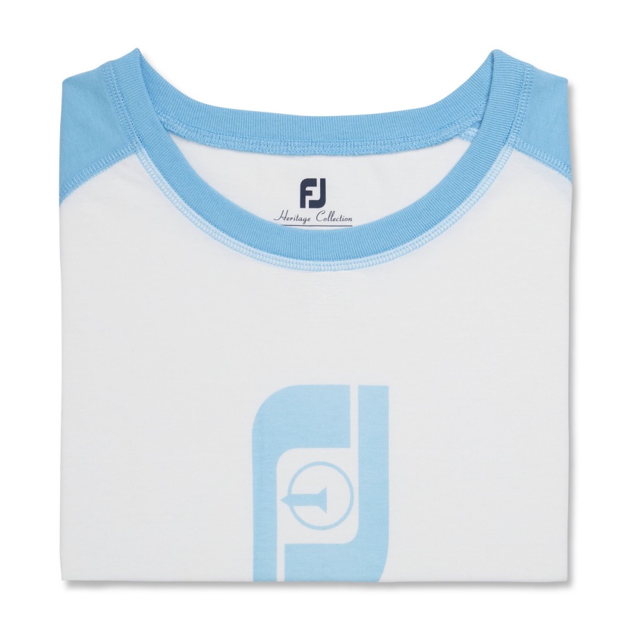 FJ Heritage Graphic T-Shirt Women White-Light Blue Footjoy