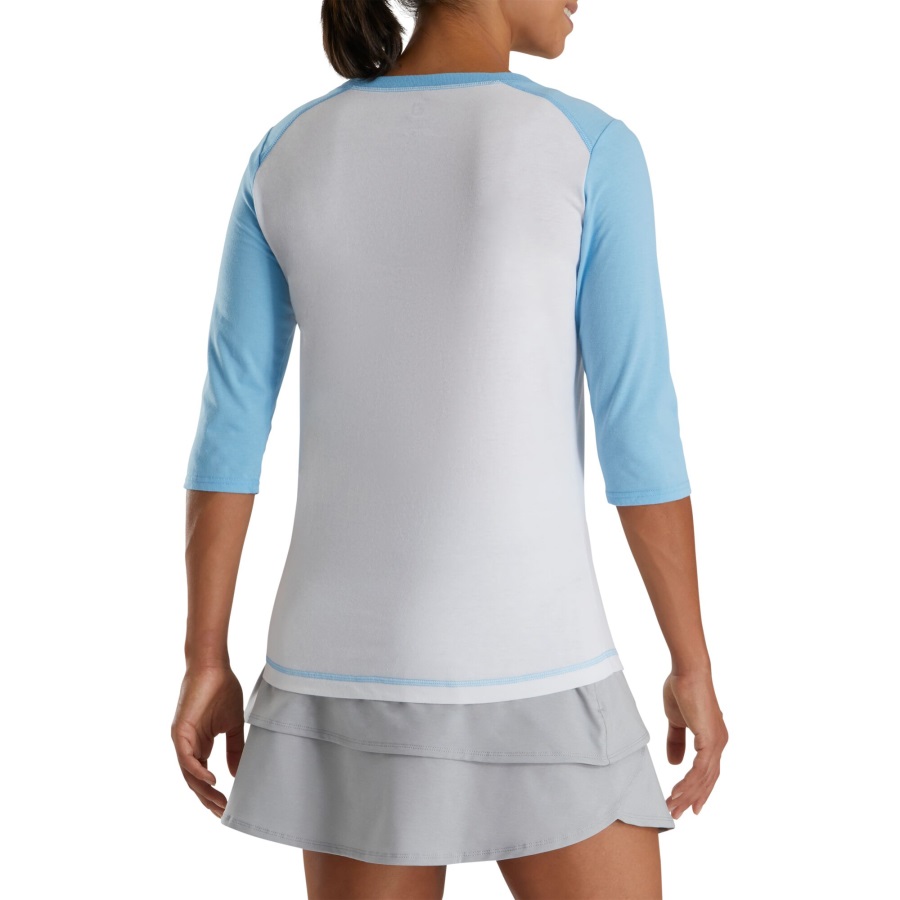FJ Heritage Graphic T-Shirt Women White-Light Blue Footjoy