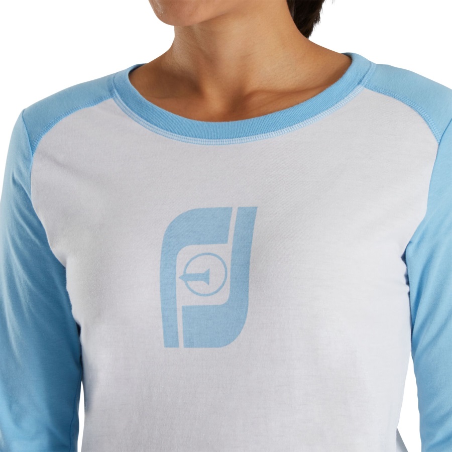 FJ Heritage Graphic T-Shirt Women White-Light Blue Footjoy