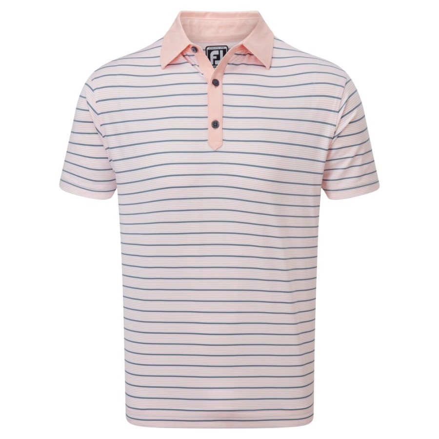 Pink-White-Grey Footjoy Accented Stripe Lisle