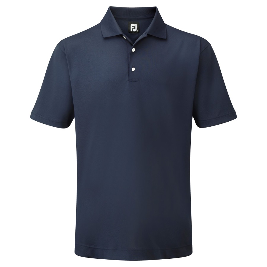 Navy Footjoy Stretch Pique Solid Knit Collar