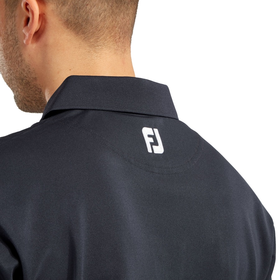 Navy Footjoy Stretch Pique Solid Knit Collar