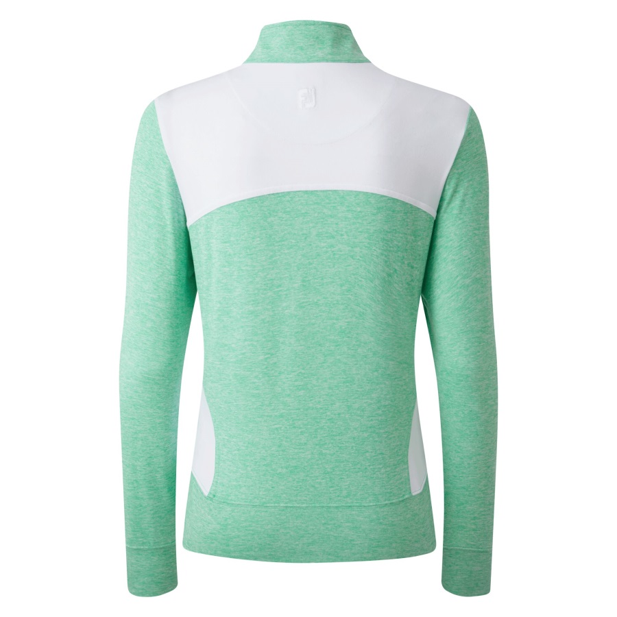 Jade Stone-White Women's Full-Zip Knit Mid-Layer Footjoy
