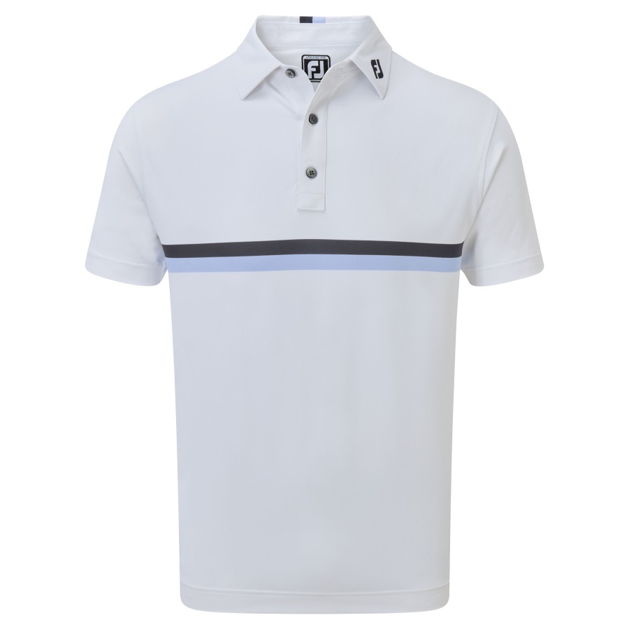 Double Chest Band Pique White-Navy-Blue Footjoy