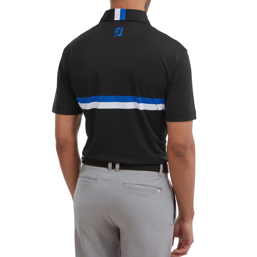 Double Chest Band Pique Footjoy Black-Blue-White