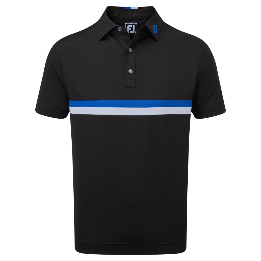 Footjoy Black-Blue-White Double Chest Band Pique