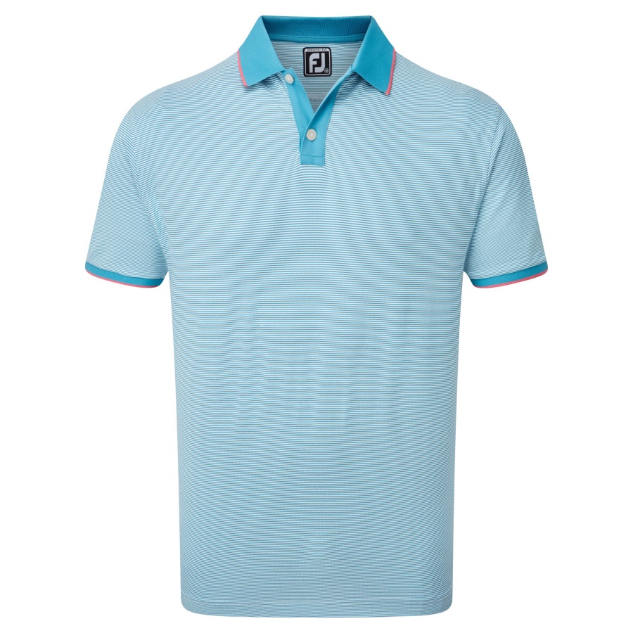 Storm Blue-White Footjoy Pique Ministripe