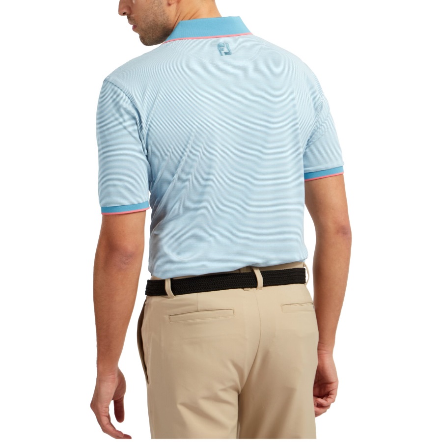 Storm Blue-White Footjoy Pique Ministripe