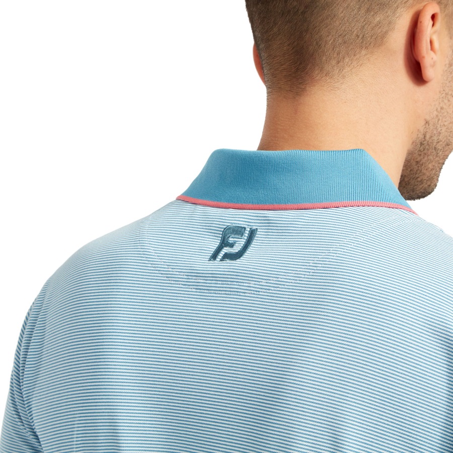 Storm Blue-White Footjoy Pique Ministripe