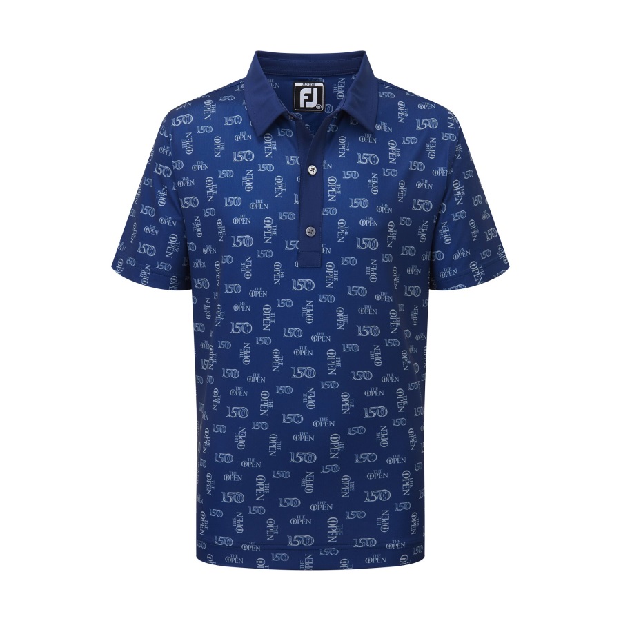 Footjoy Open Blue-Antique Silver Open Logo Print Junior