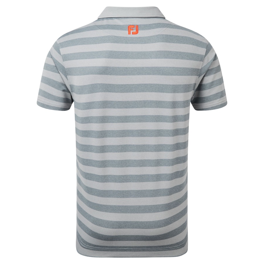 Stretch Pique Rugby Stripe Heather Grey-Heather Smoke Footjoy