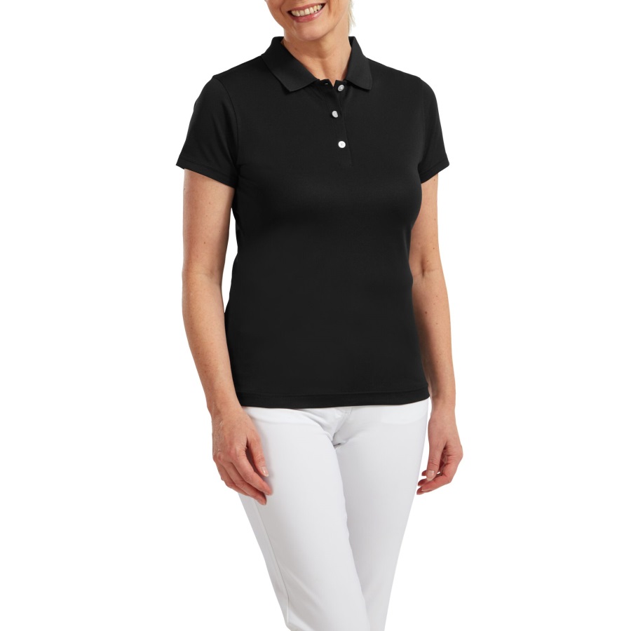 Black Stretch Pique Solid Women Footjoy
