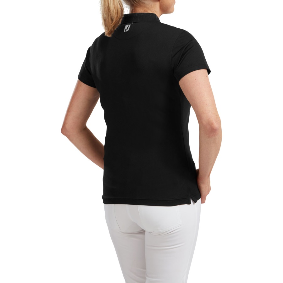 Black Stretch Pique Solid Women Footjoy