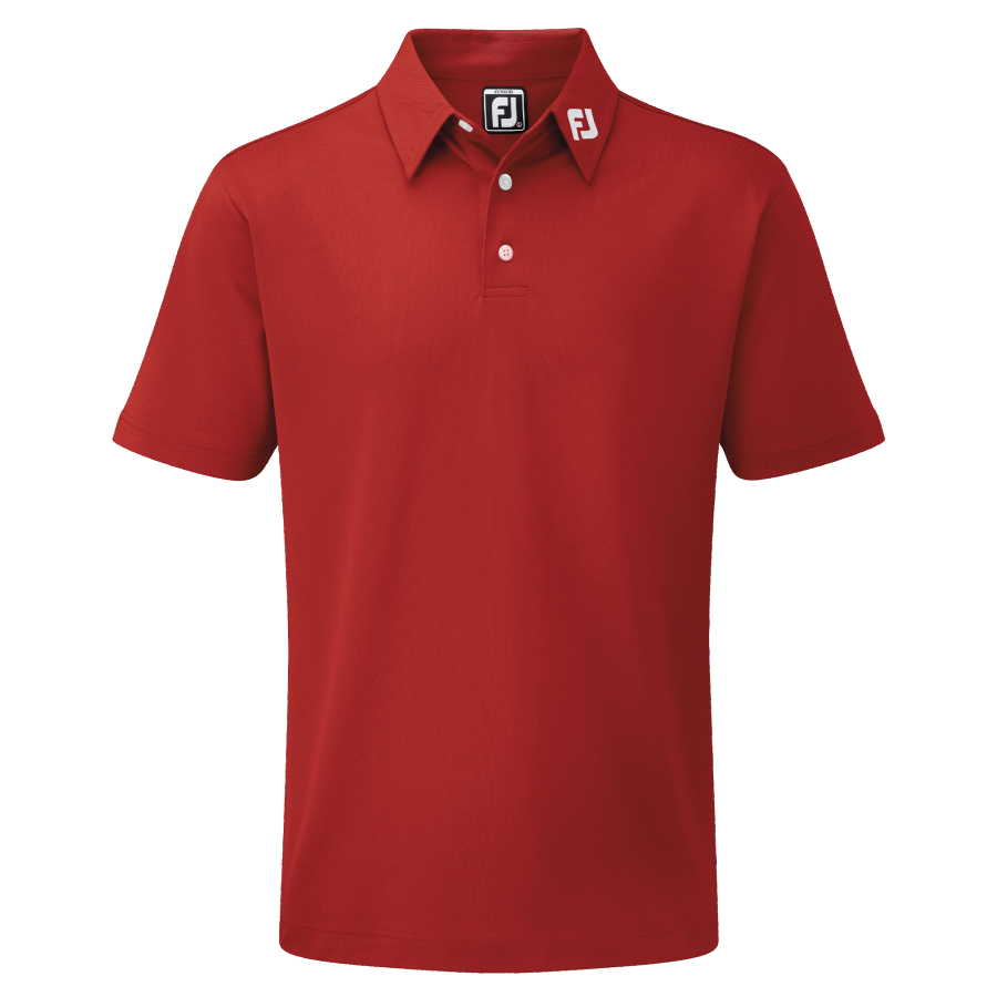 Footjoy Red Junior Stretch Pique Solid