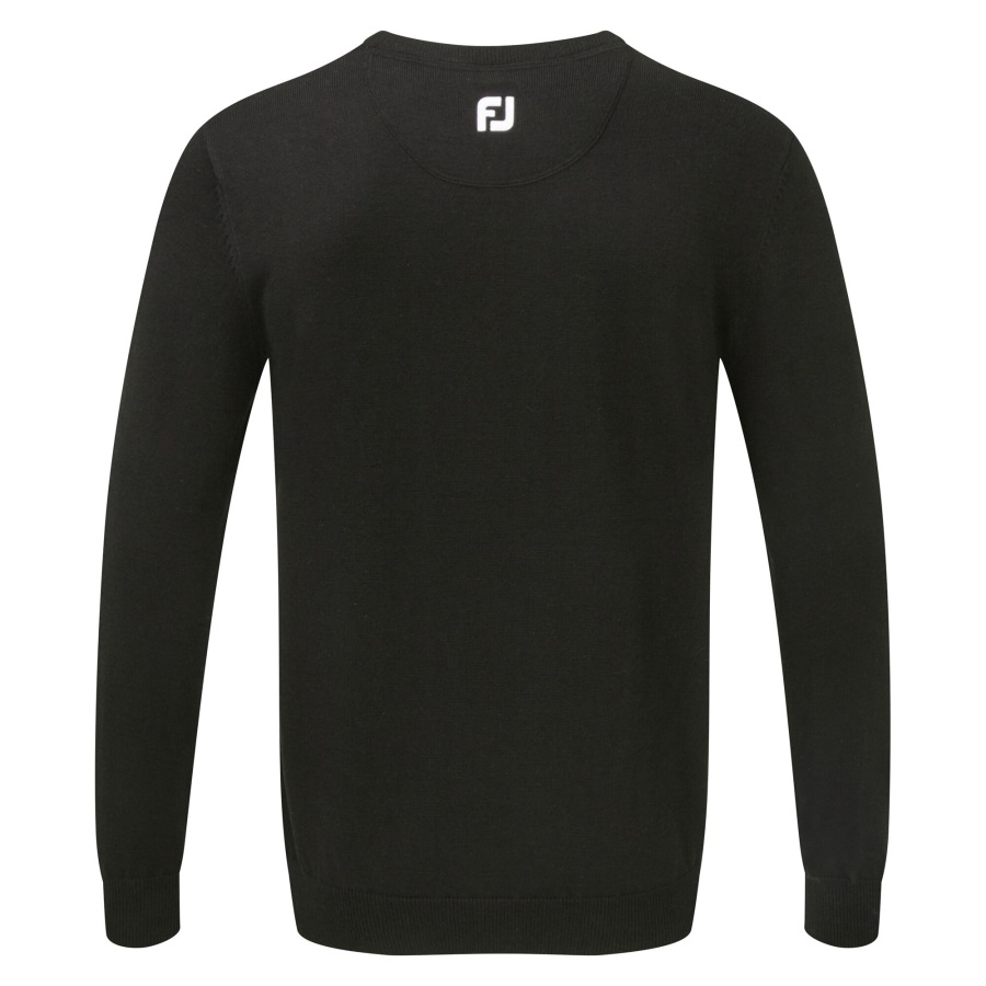 Black Wool Blend V-Neck Pullover Footjoy Men