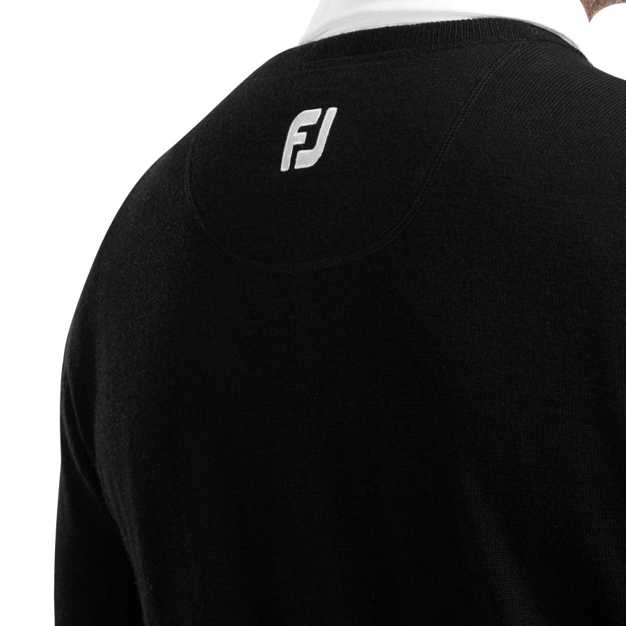 Wool Blend V-Neck Pullover Footjoy Black