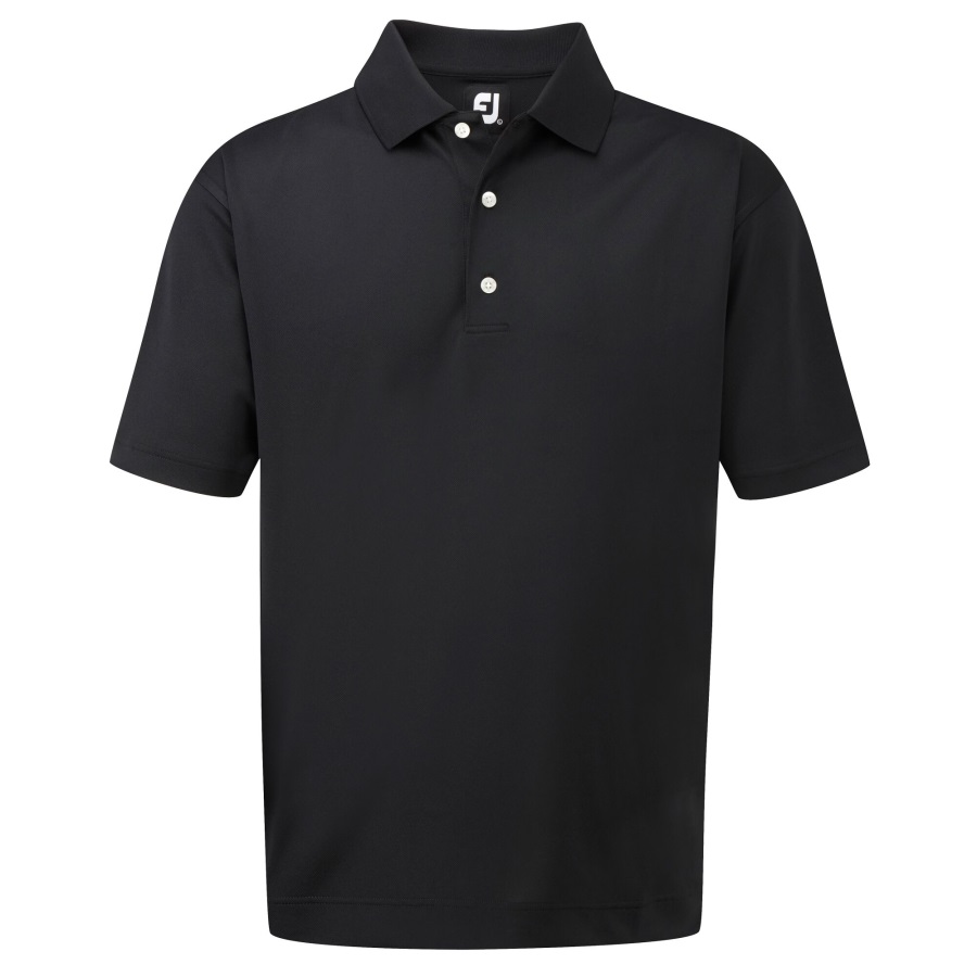 Black Stretch Pique Solid Knit Collar Footjoy