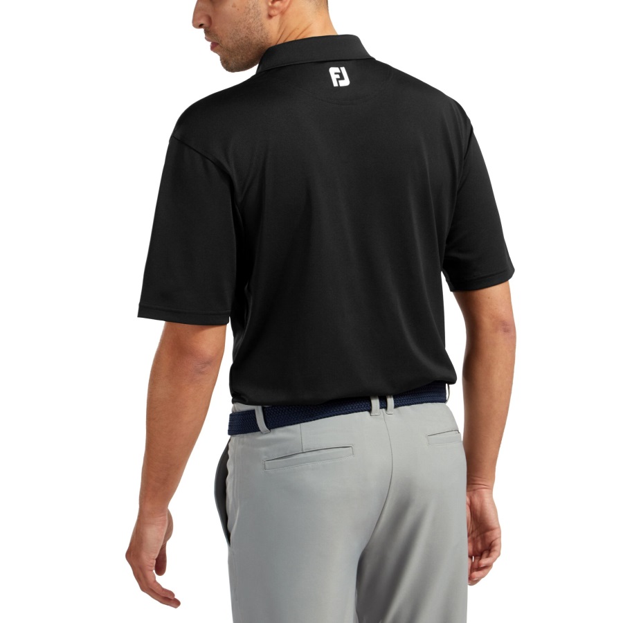 Black Stretch Pique Solid Knit Collar Footjoy