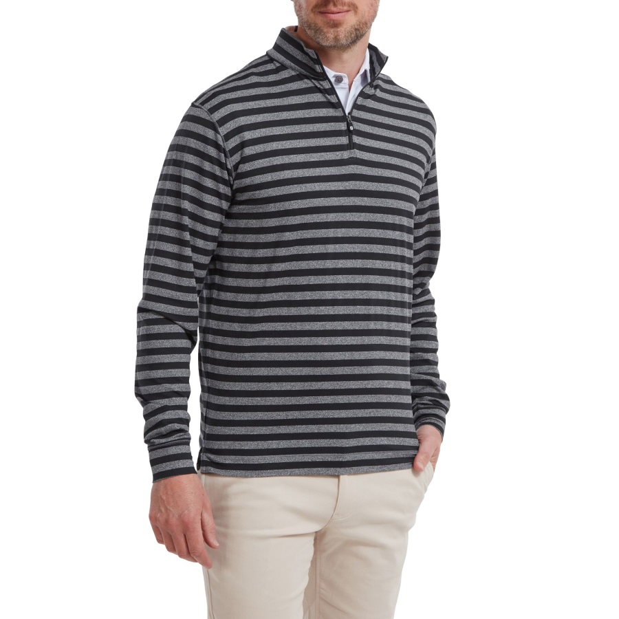 Footjoy Black Peached Jersey Tonal Stripe Chill-Out